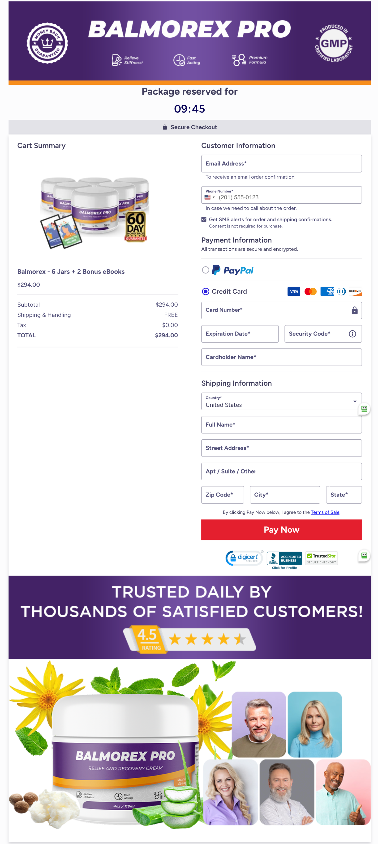 Balmorex Official Website Secure Order Page